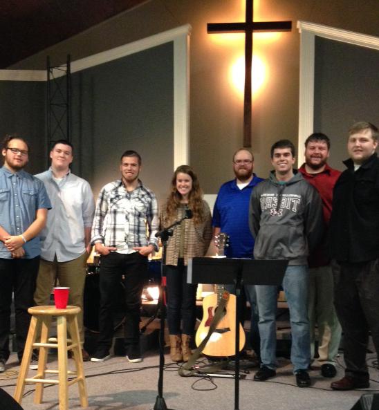 Campbellsville University’s Church Life Team at Harrodsburg included from left:  Martin Combs, Shane Hall, Wes Carter, Andrew Bennett, Aron Neal, Jaclyn White,  Logan Curtis and Drew O’Neal.