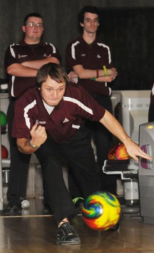 Jordan Ventresco steps up to bowl for the Tigers Bowling Team.