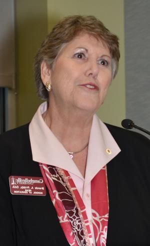 Dr. Brenda Priddy, dean of the School of Education, praised CU's school partners. (Campbellsville University Photo by Joan C. McKinney)